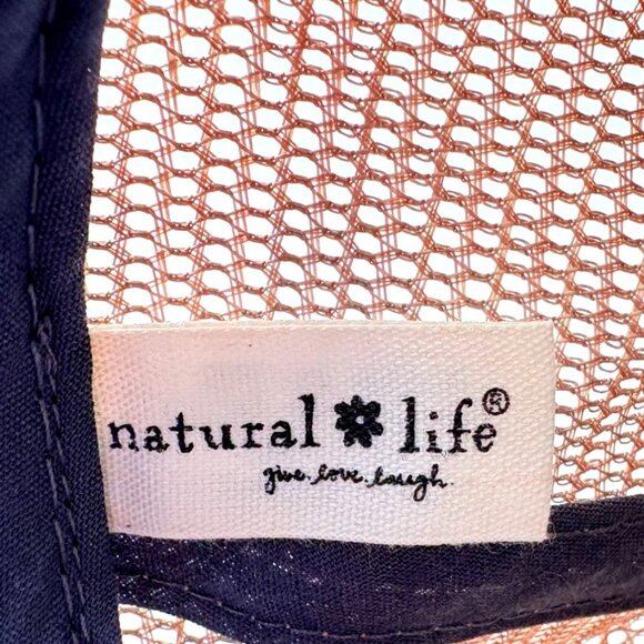 Natural Life Canvas Mesh Back Snapback Trucker Baseball Cap Hat Floral Bill - Picture 6 of 6